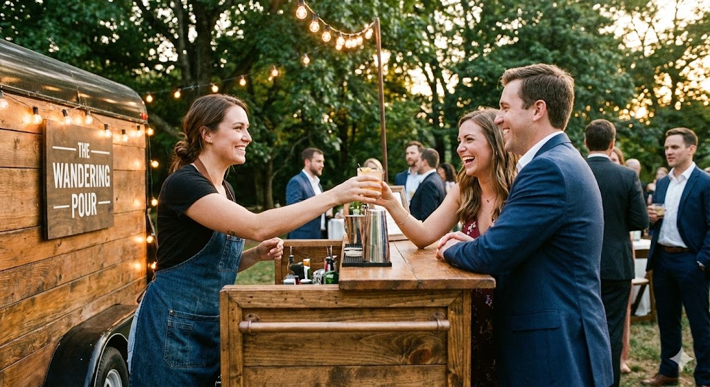 Bartender serving